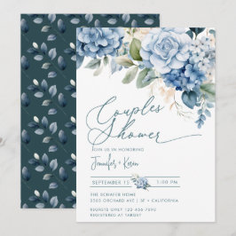 Convite Blue Hydrangea | Chá casais