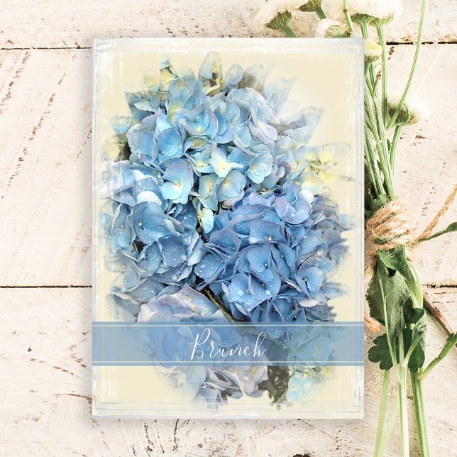 Convite Blue Hydrangea Flower Postar Wedch Brunch (Criador carregado)