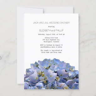 Convite Blue Hydrangea Jack e Jill Chá de casamento