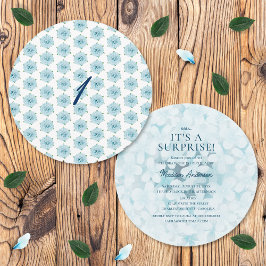 Convite Blue Hydrangeas First 1 rua Surprise Festa de aniv