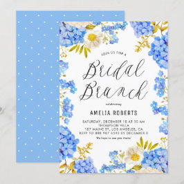 Convite Blue Hydrangeas Winter Floral Bridal Brunch