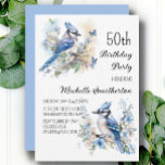 Convite Blue Jay Bird Flowers Springtime 50º aniversário<br><div class="desc">50º convite de aniversário com pinturas de belos Cintos Azuis sentados entre flores nos ramos de uma árvore. Entre em contato comigo para obter assistência com suas personalizações ou para solicitar outros produtos Zazzle correspondentes ou coordenadores para sua celebração.</div>