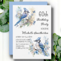 Blue Jay Bird Flowers Springtime 60º aniversário