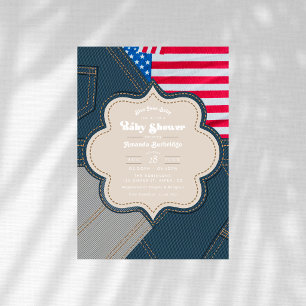 Convite Blue Jean Baby Americana Chá de Bebê