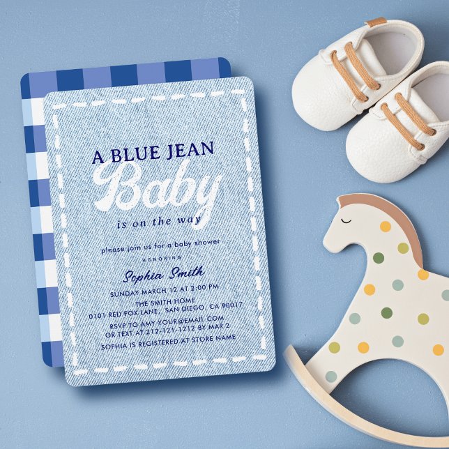 Convite Blue Jean Baby Boy Baby Shower (Criador carregado)