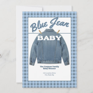 Convite Blue Jean Baby - Denim Shower Custom Invitation