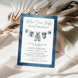 Convite Blue Jean Baby Está A Caminho Chá de fraldas