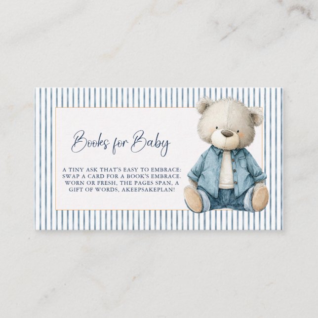 Convite Blue Jean Baby Hydrangea Livros para Bebê (Frente)