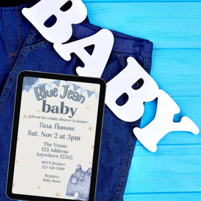 Convite Blue Jean Baby Shower (Criador carregado)