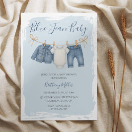 Convite Blue Jean Chá de fraldas Baby Outfit