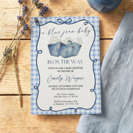 Convite Blue Jean Denim Baby Shower Invitation