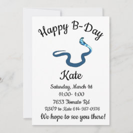 Convite Blue King Cobra Happy B-day