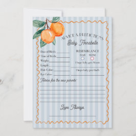 Convite Blue Little Cutirus Citrus Chá Advice for Baby