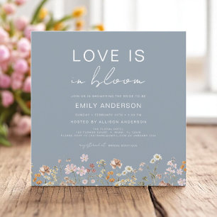 Convite Blue Love está em Bloom Wildflower Chá de panela