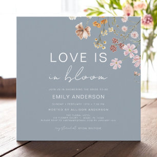 Convite Blue Love está em Bloom Wildflower Chá de panela
