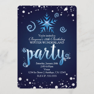 Convite Blue Magyls Winter Wonderland Invtions
