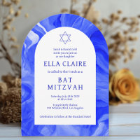 Blue Marble Swirls Star David Bar Bat Mitzvah Arco