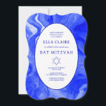 Convite Blue Marble Swirls Star de David Bat Mitzvah<br><div class="desc">Cartão perfeito para anunciar um morcego mitzvah, bar mitzvah ou outra celebração judaica! A mão fez uma arte de espiral com aquarela para você na frente e atrás! TOTALMENTE PERSONALIZÁVEL! Clique em "Personalizar" acima para editar o texto. Clique em "editar usando a ferramenta design" para ajustar as fontes, as cores...</div>