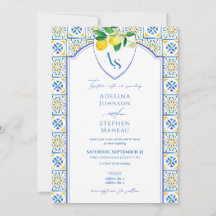 Blue Mediterranean Azulejos Lemon All In One Wedes
