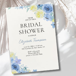Convite Blue Mediterranean Lemon Bridal shower