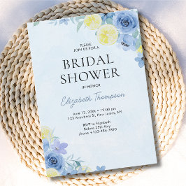 Convite Blue Mediterranean Lemon Bridal shower
