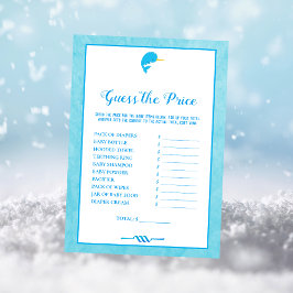 Convite Blue Narwhess adivinha o jogo do Chá de fraldas de