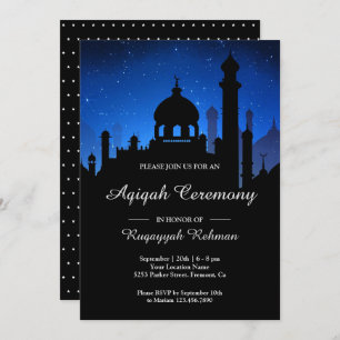 Convite Blue Night Sky Arabe Nights Aqiqah