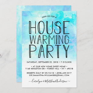 Convite Blue Ombre Watercolor Party