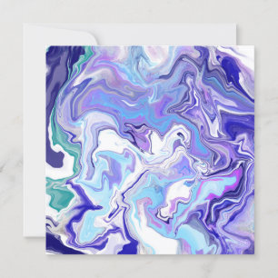 Convite Blue Periwinkle Marble Fluid Art