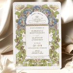 Convite Blue Petunia Casamento vintage Art Nouveau Mucha<br><div class="desc">Convites de Casamento vintage Art Nouveau de Alphonse Mucha num design floral, romântico e caprichoso. Os florescimentos vitorianos complementam os tipos clássicos de arte deco fonts. Introduza as suas informações personalizadas e está concluído. Se você quiser mudar o design, simplesmente clique no botão azul "Personalizar". Muito obrigado por considerar a...</div>