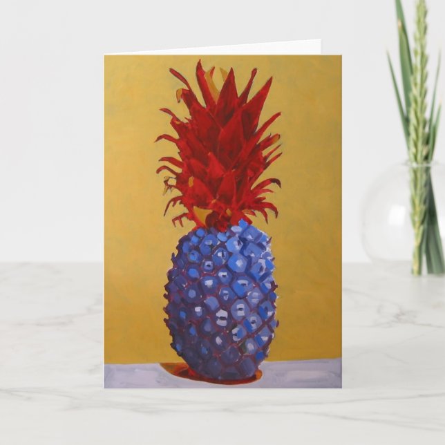 Convite Blue Pineapple Greeting Card / Invitation (Frente)