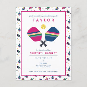 Convite Blue Pink para Desportivos do Partido Picl