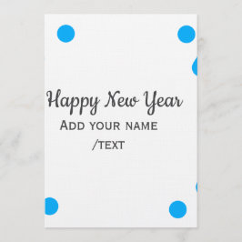 Convite Blue polkadots happy new year add name messasimple