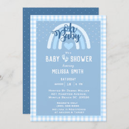 Convite Blue Rainbow Baby Shower