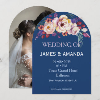 Convite Blue Romantic Classic Personalized