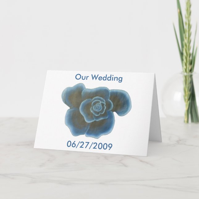 Convite Blue Rose, Our Wedding, invitation cards (Frente)
