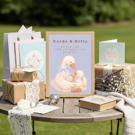 Convite Blue Silly Goose Cards and Gifts Table Sign 