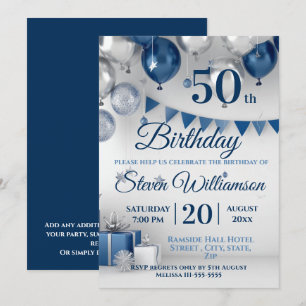 Convite Blue Silver 50º aniversário