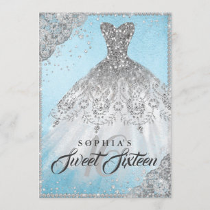 Convite Blue Silver Diamond Sparkle Gown 16