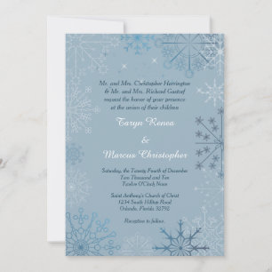 Convite Blue Snowflake Winter 5x7 Invitation