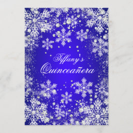Convite Blue Snowflake Winter Wonderland Quinceanera