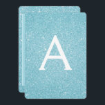 Convite Blue Sparkle Glitter Doce Dezesseis Aniversário<br><div class="desc">Brilho Azul Brilhante Doce Dezesseis Monogramas Nome e Convite de aniversário Inicial. Este convite é perfeito para a Festa de aniversário Sparkle Glitter Sweet 16 que está a tentar comemorar em Teal ou Aqua Blue.</div>