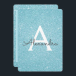 Convite Blue Sparkle Glitter Doce Dezesseis Aniversário<br><div class="desc">Brilho Azul Brilhante Doce Dezesseis Monogramas Nome e Convite de aniversário Inicial. Este convite é perfeito para a Festa de aniversário Sparkle Glitter Sweet 16 que está a tentar comemorar em Teal ou Aqua Blue.</div>