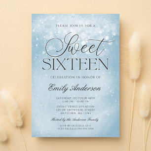 Convite Blue Sparkle Sweet 16