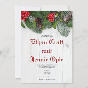 Convite Blue Spruce e Winter Holly Weditation