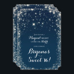 Convite Blue Starry Night Sky Celestial Sweet 16<br><div class="desc">personalizar para qualquer evento</div>