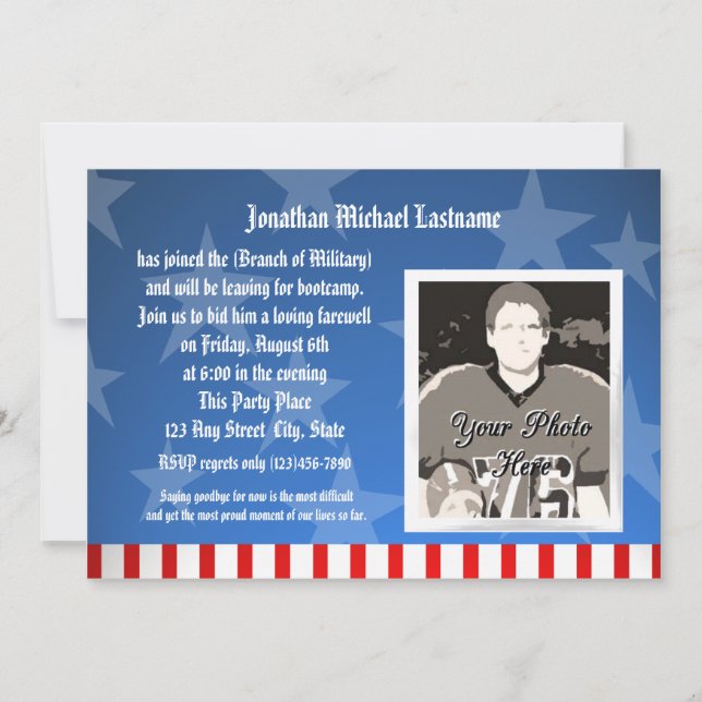 Convite Blue Stars Militares Saindo Festa (Frente)