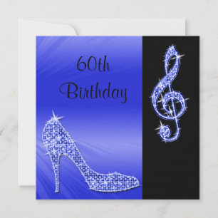 Convite Blue Stiletto & Treble Cleft 60º Aniversário