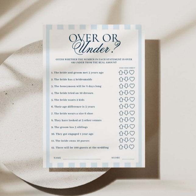 Convite Blue Striped Over or Under Card (Criador carregado)