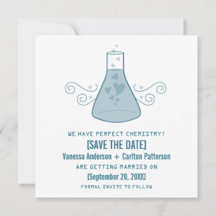 Convite Blue Sweet Chemistry Salvar a Data Convidar